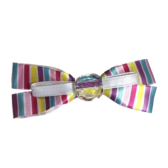 Rainbow Hair Clip Barrette Lot Ribbon Bow Knot Trendy New Coquette Stripes Pride - Picture 6 of 8